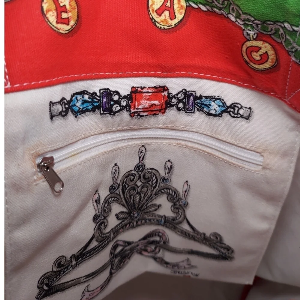 Brighton Large Canvas All That Glitters Ornate Tote Shoulder Bag